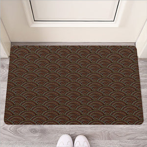 African Afro Dot Pattern Print Rubber Doormat