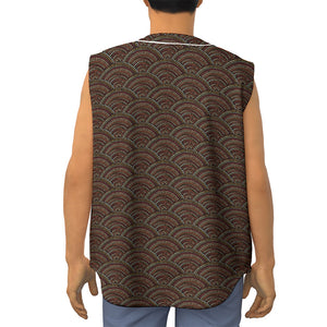 African Afro Dot Pattern Print Sleeveless Baseball Jersey