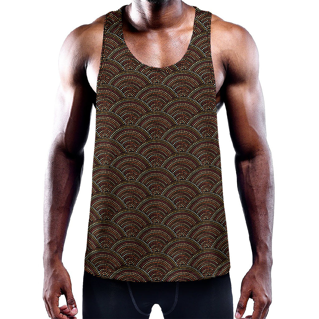 African Afro Dot Pattern Print Training Tank Top