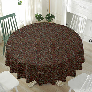 African Afro Dot Pattern Print Waterproof Round Tablecloth