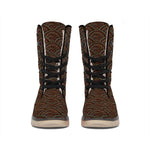 African Afro Dot Pattern Print Winter Boots