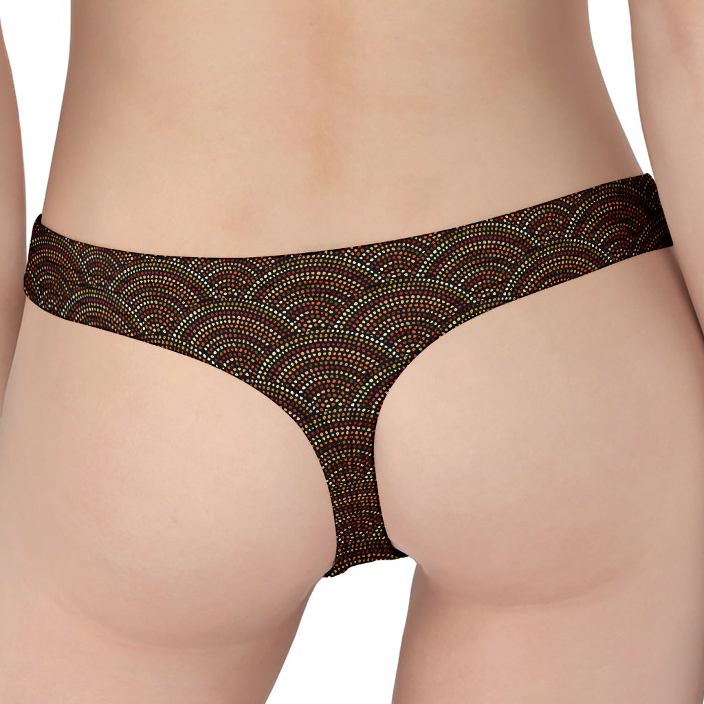 African Afro Dot Pattern Print Women's Thong