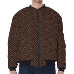 African Afro Dot Pattern Print Zip Sleeve Bomber Jacket