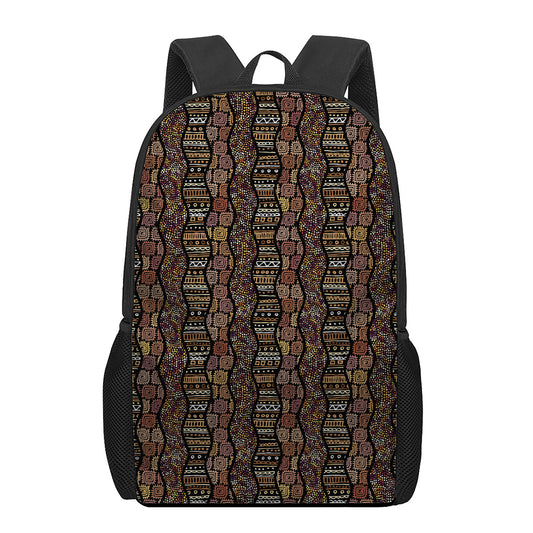 African Afro Inspired Pattern Print 17 Inch Backpack