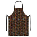 African Afro Inspired Pattern Print Bib Apron With Pocket