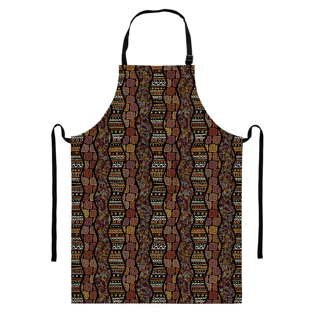 African Afro Inspired Pattern Print Bib Apron With Pocket