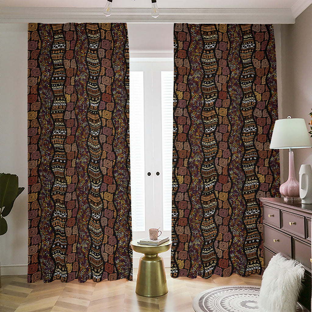 African Afro Inspired Pattern Print Blackout Pencil Pleat Curtains