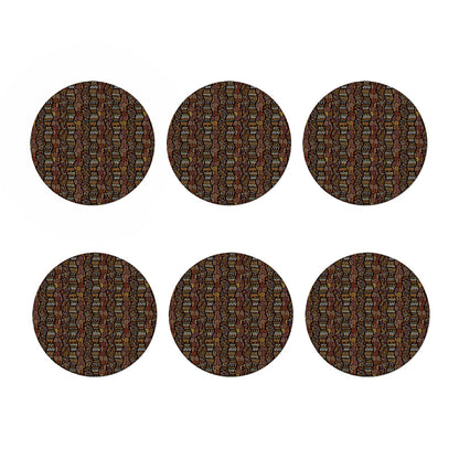 African Afro Inspired Pattern Print Coaster Set