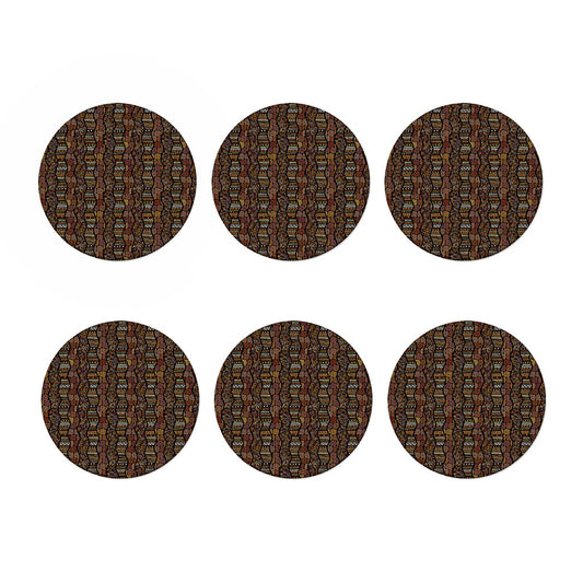 African Afro Inspired Pattern Print Coaster Set