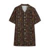 African Afro Inspired Pattern Print Cotton Hawaiian Shirt