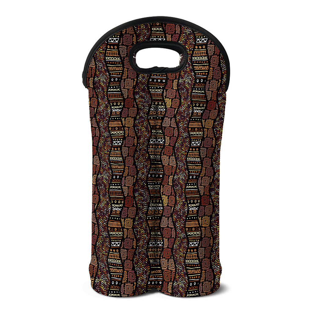 African Afro Inspired Pattern Print Double Neoprene Wine Tote