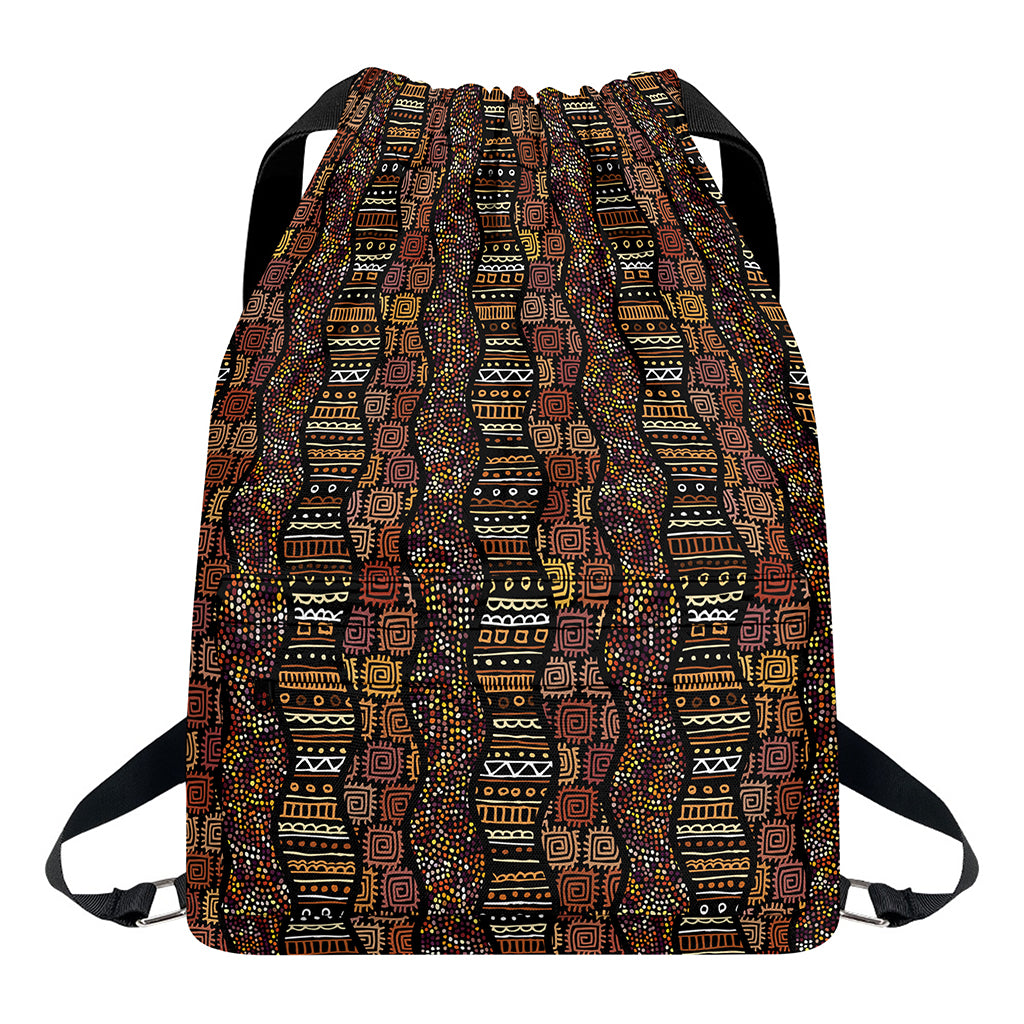 African Afro Inspired Pattern Print Drawstring Backpack