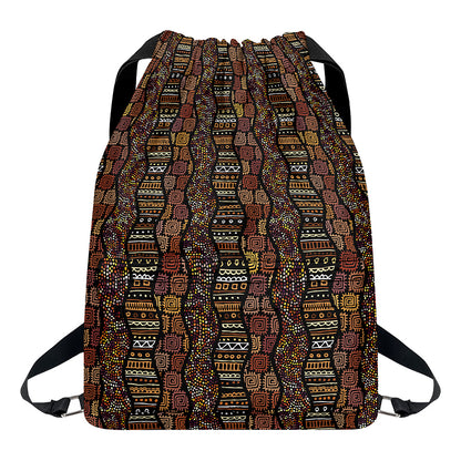 African Afro Inspired Pattern Print Drawstring Backpack