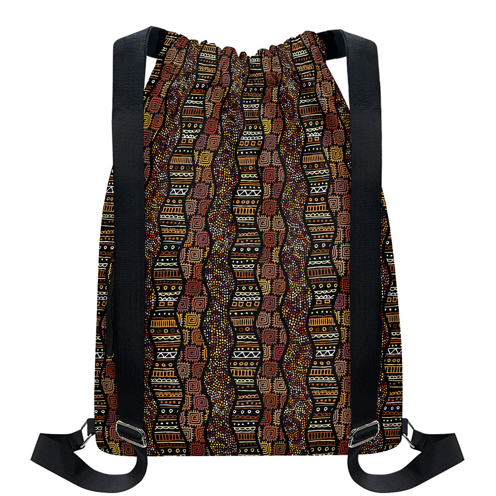 African Afro Inspired Pattern Print Drawstring Backpack