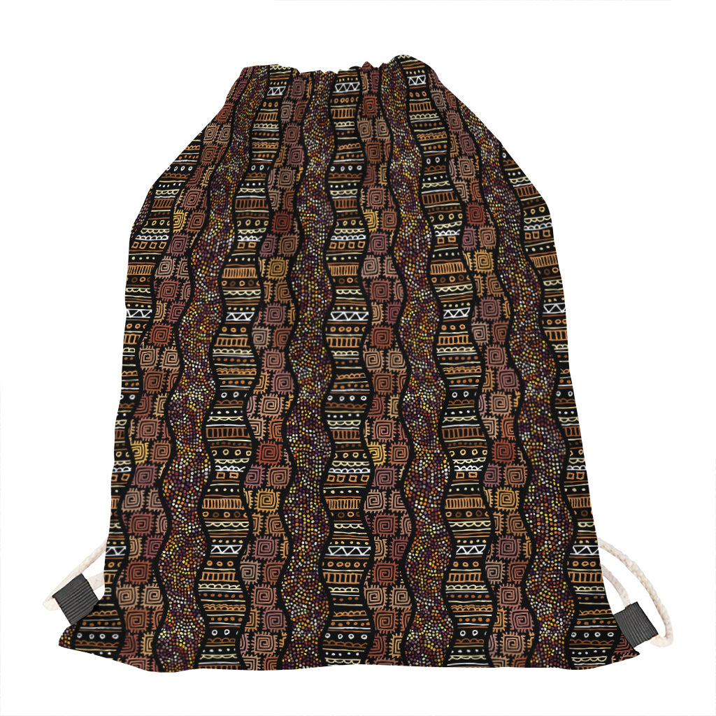 African Afro Inspired Pattern Print Drawstring Bag