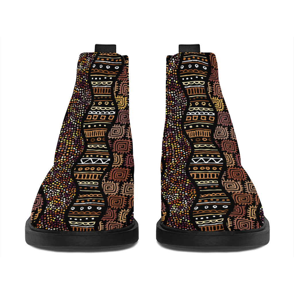 African Afro Inspired Pattern Print Flat Ankle Boots