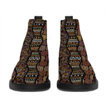 African Afro Inspired Pattern Print Flat Ankle Boots