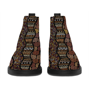 African Afro Inspired Pattern Print Flat Ankle Boots