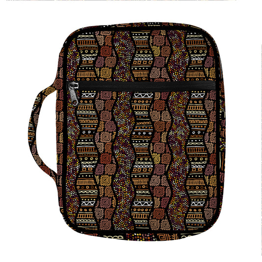 African Afro Inspired Pattern Print Front Pocket Bible Bag