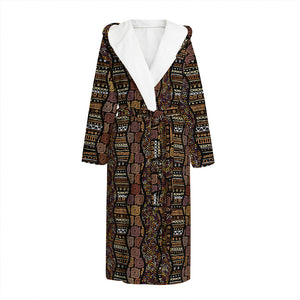 African Afro Inspired Pattern Print Hooded Bathrobe