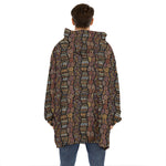 African Afro Inspired Pattern Print Hoodie Blanket