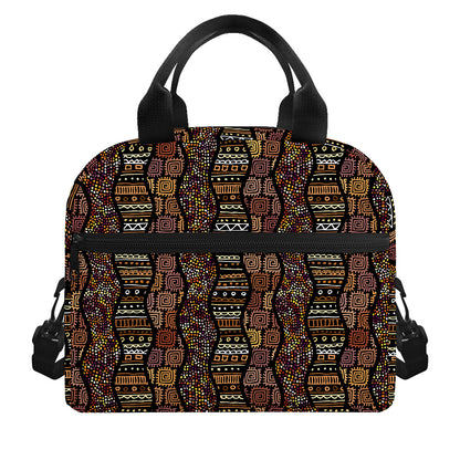 African Afro Inspired Pattern Print Insulated Lunch Bag