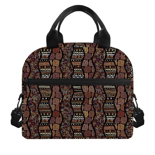 African Afro Inspired Pattern Print Insulated Lunch Bag