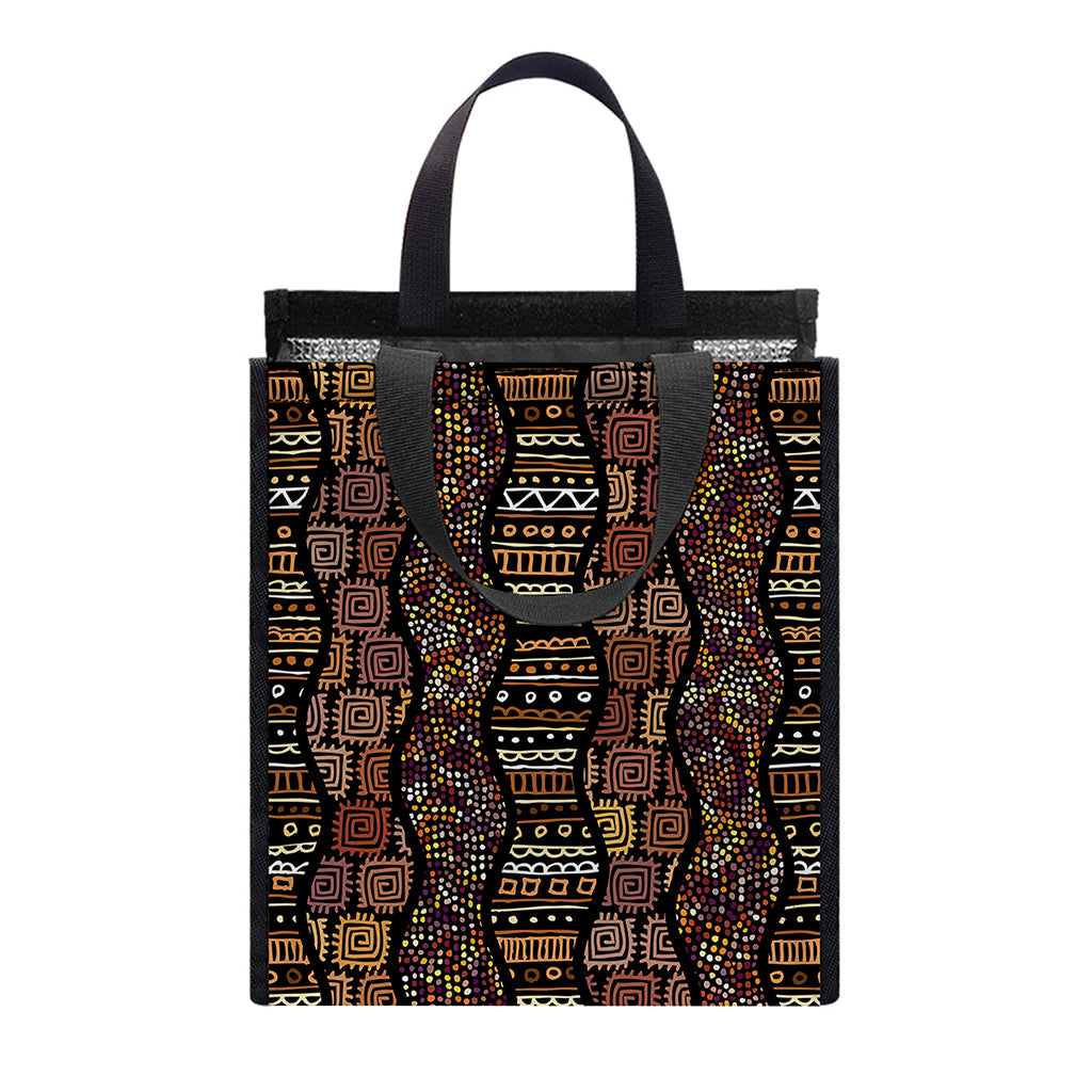 African Afro Inspired Pattern Print Insulated Lunch Tote