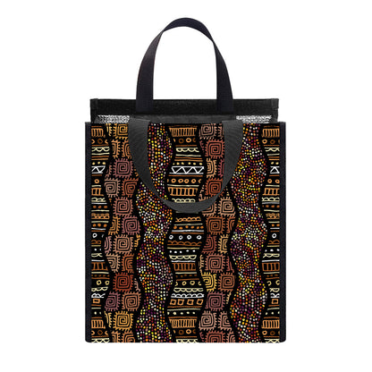 African Afro Inspired Pattern Print Insulated Lunch Tote