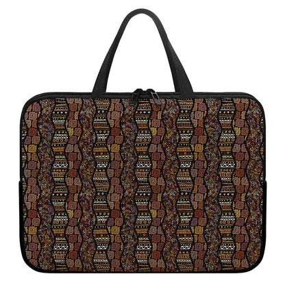 African Afro Inspired Pattern Print Laptop Sleeve With Handle