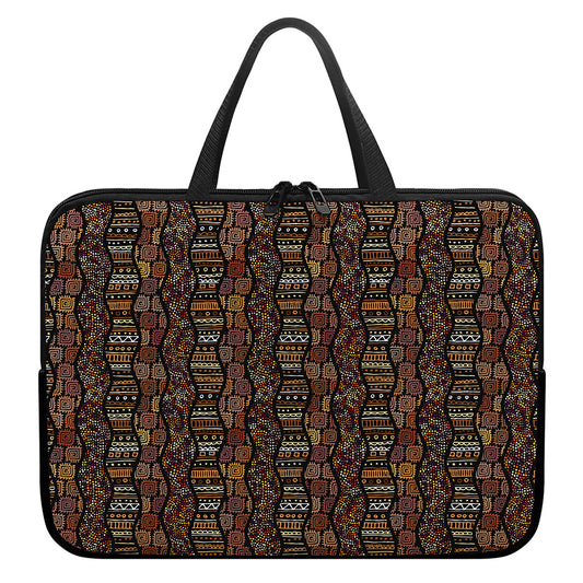 African Afro Inspired Pattern Print Laptop Sleeve With Handle