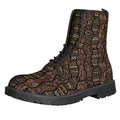 African Afro Inspired Pattern Print Lace-Up Boots