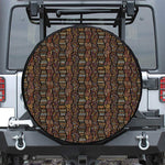 African Afro Inspired Pattern Print Leather Spare Tire Cover