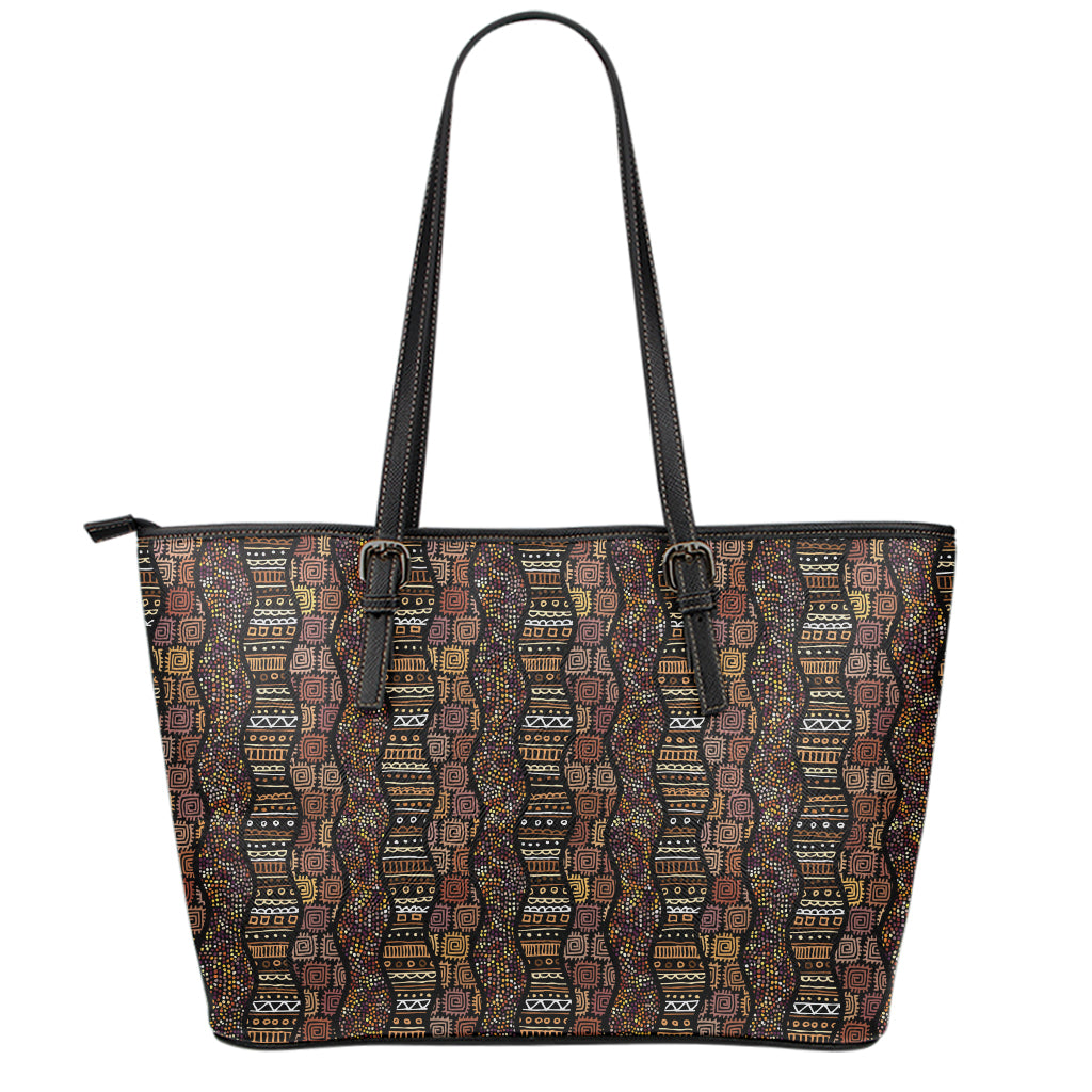 African Afro Inspired Pattern Print Leather Tote Bag