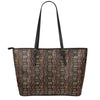 African Afro Inspired Pattern Print Leather Tote Bag