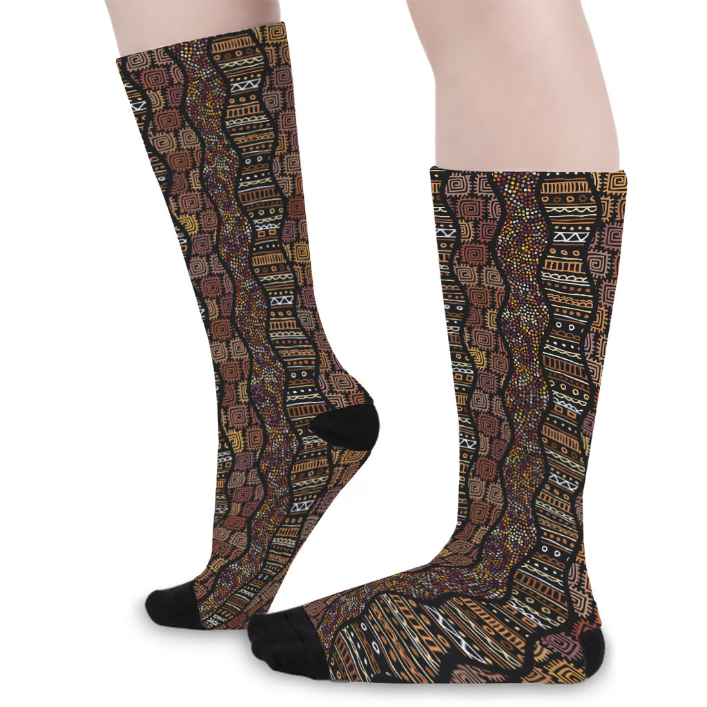 African Afro Inspired Pattern Print Long Socks