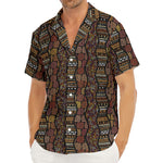 African Afro Inspired Pattern Print Men's Deep V-Neck Shirt