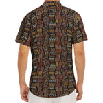 African Afro Inspired Pattern Print Men's Deep V-Neck Shirt