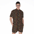 African Afro Inspired Pattern Print Men's Romper