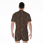 African Afro Inspired Pattern Print Men's Rompers