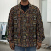 African Afro Inspired Pattern Print Men's Shirt Jacket