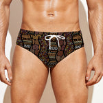 African Afro Inspired Pattern Print Men's Swim Briefs