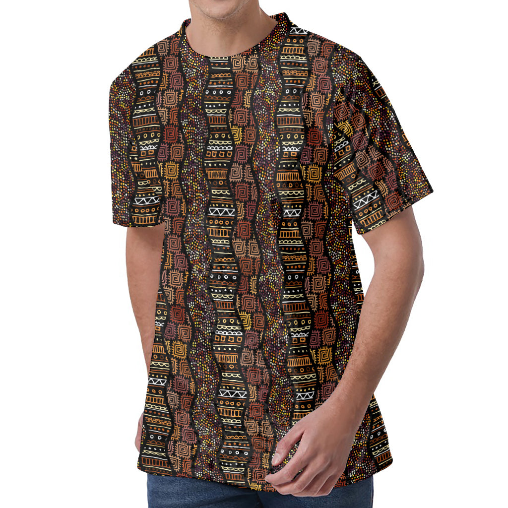 African Afro Inspired Pattern Print Men's Velvet T-Shirt