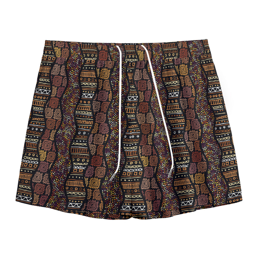 African Afro Inspired Pattern Print Mesh Shorts