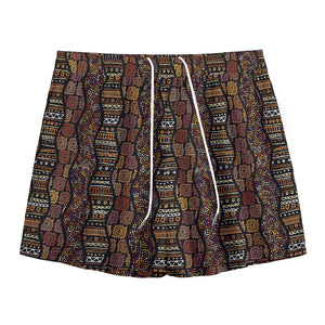 African Afro Inspired Pattern Print Mesh Shorts