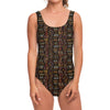 African Afro Inspired Pattern Print One Piece Swimsuit