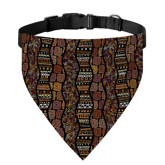 African Afro Inspired Pattern Print Over The Collar Dog Bandana