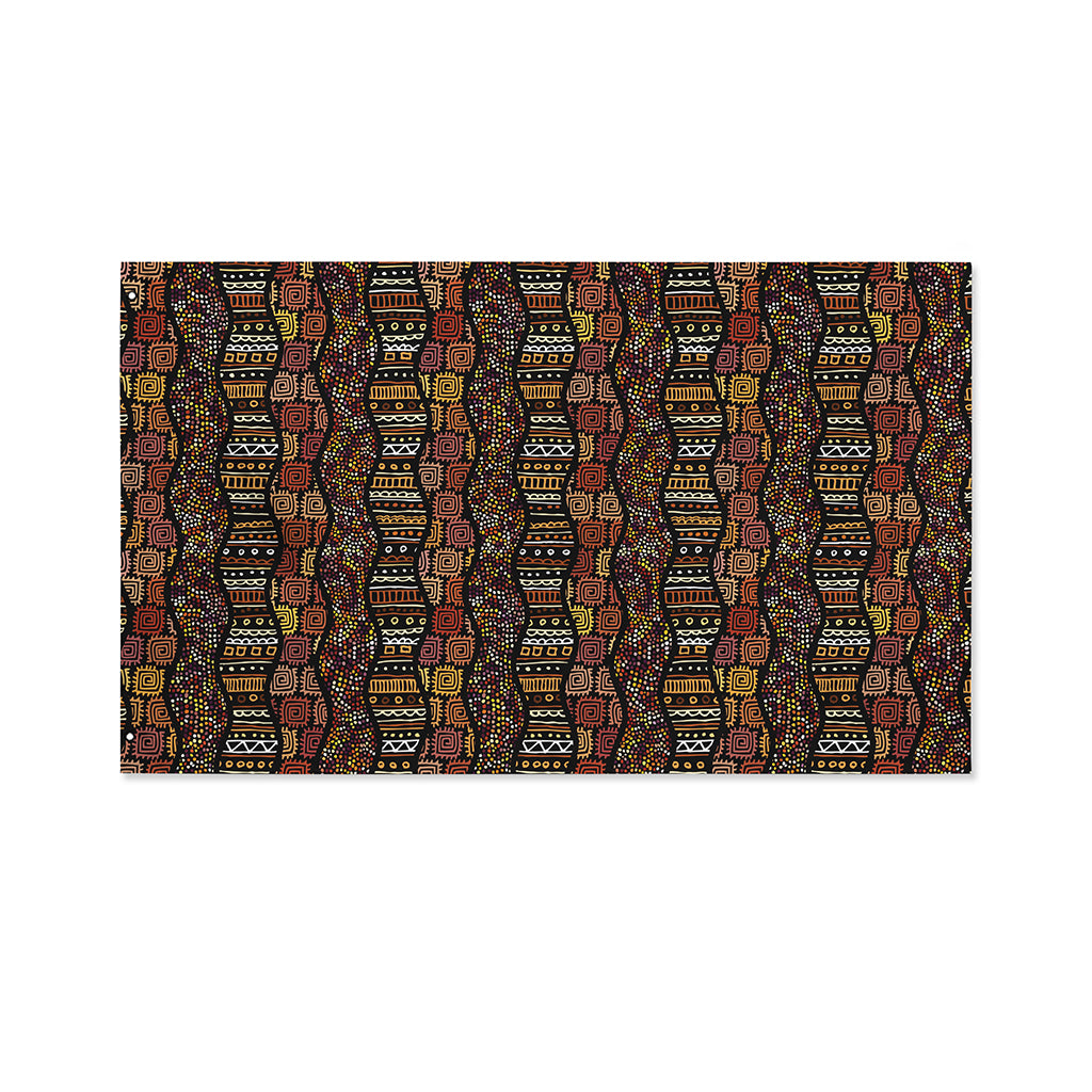 African Afro Inspired Pattern Print Polyester Flag