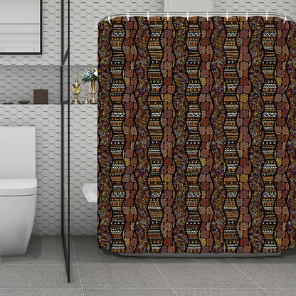 African Afro Inspired Pattern Print Polyester Shower Curtain