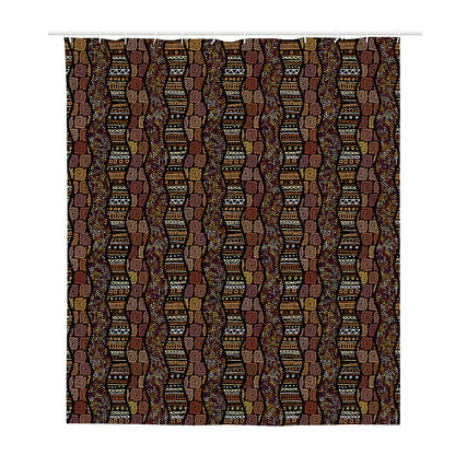 African Afro Inspired Pattern Print Polyester Shower Curtain